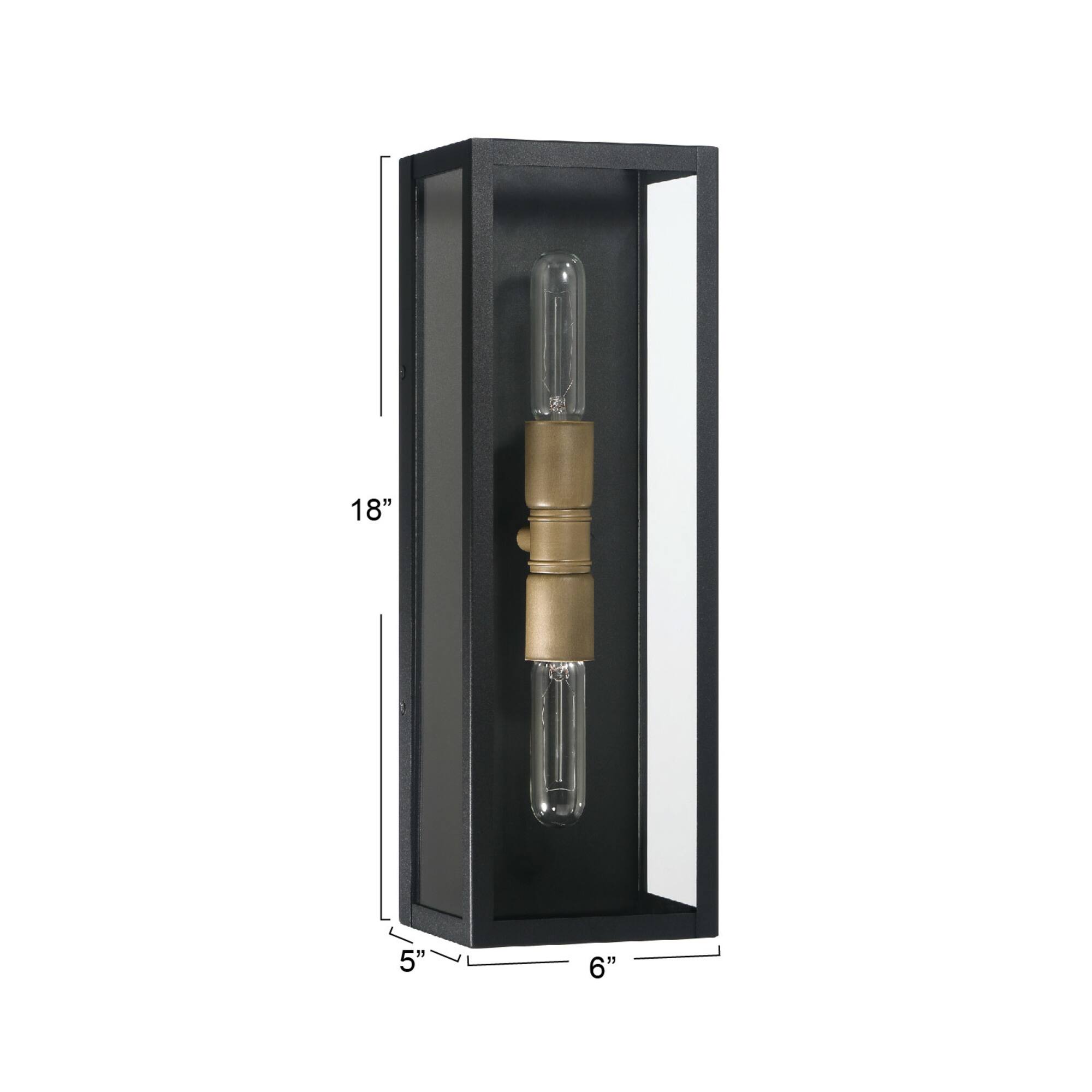Hello Honey® Lloyd Matte Black Modern Minimalist Metal & Glass Wall Mounted Outdoor Light